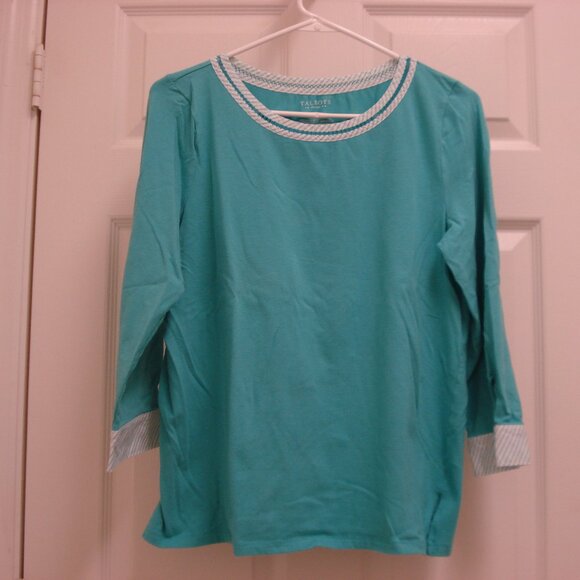 Talbots Petites 3/4 Sleeve Green Pullover Top Size LP - Picture 1 of 8